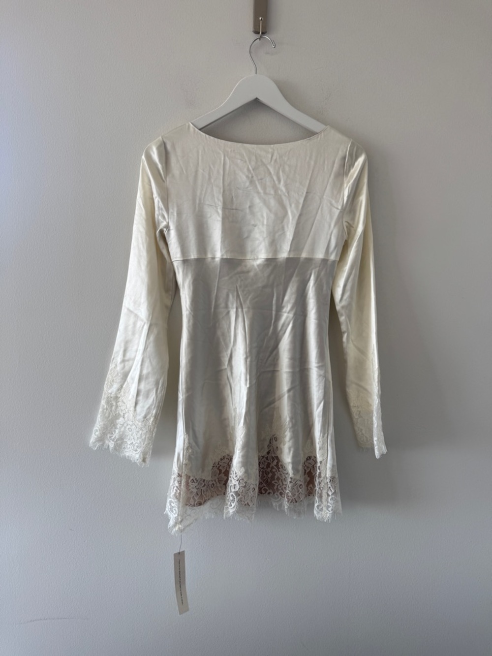 REFORMATION Blanche Silk Dress in Ivory - Picture 7 of 11